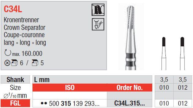 Hårdmetalbor 5 stk FGL C34L.010