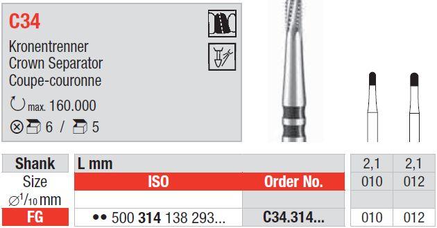 Hårdmetalbor 5 stk FG C34.012*