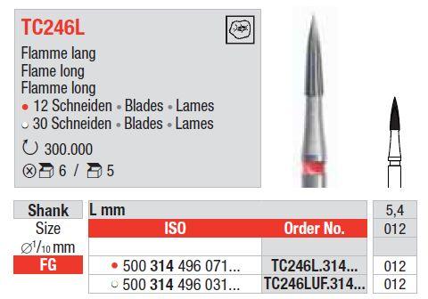Hårdmetalbor 5 stk FG TC246LUF.012*