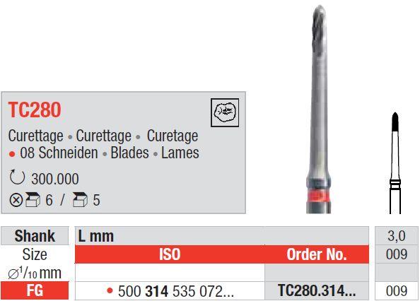 Hårdmetalbor 5 stk FG TC280.009*