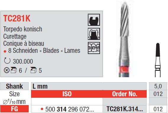 Hårdmetalbor 5 stk FG TC281K.012*