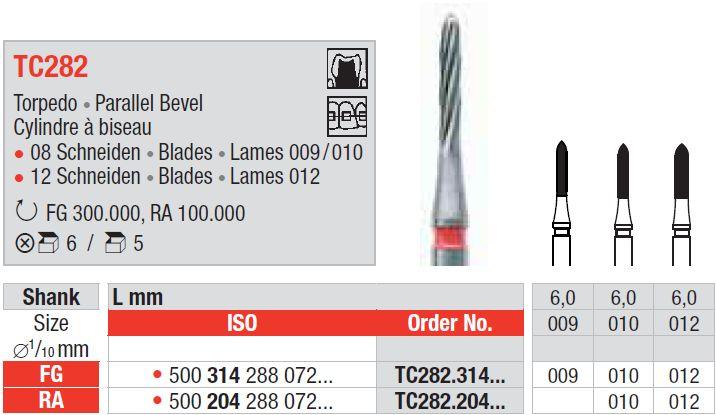 Hårdmetalbor 5 stk FG TC282.010*