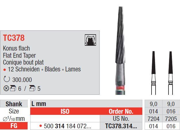 Hårdmetalbor 5 stk FG TC378.014*