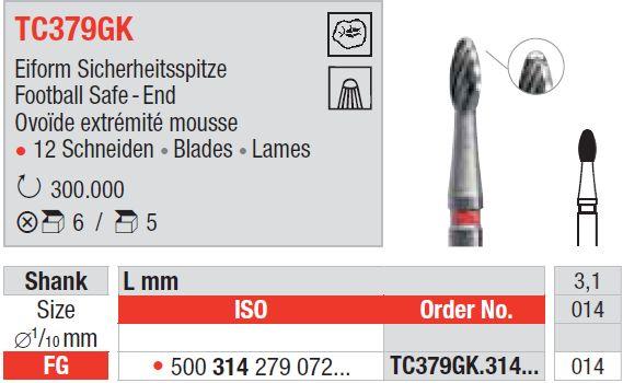 Hårdmetalbor 5 stk FG TC379GK.014*