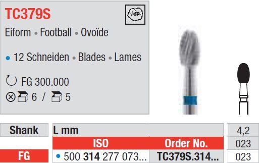 Hårdmetalbor 5 stk FG TC379S.023 S-Finer*