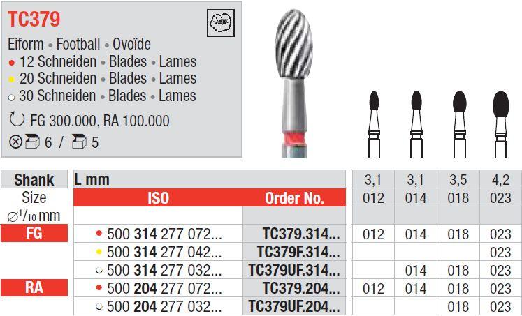 Hårdmetalbor 5 stk RA TC379UF.023*