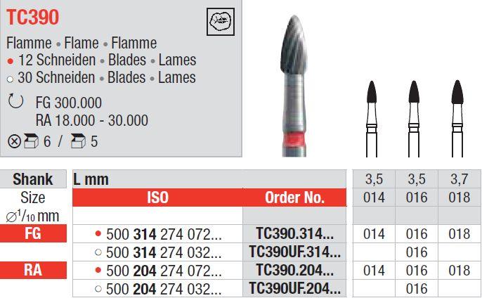 Hårdmetalbor 5 stk RA TC390UF.016*