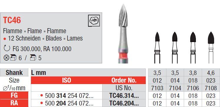 Hårdmetalbor 5 stk RA TC46.014*