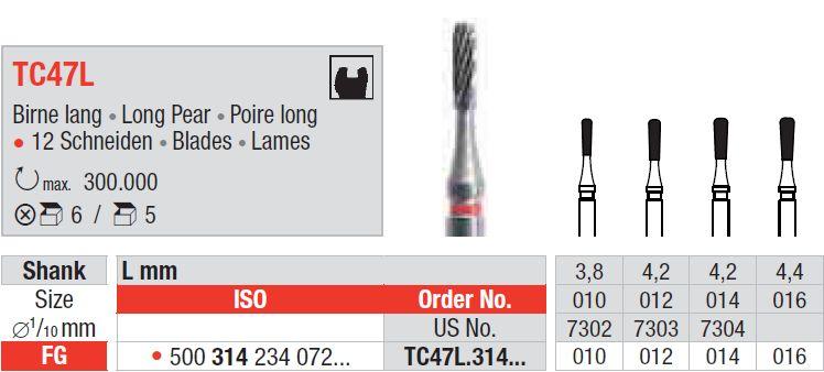 Hårdmetalbor 5 stk FG TC47L.016*
