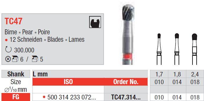 Hårdmetalbor 5 stk FG TC47.018*