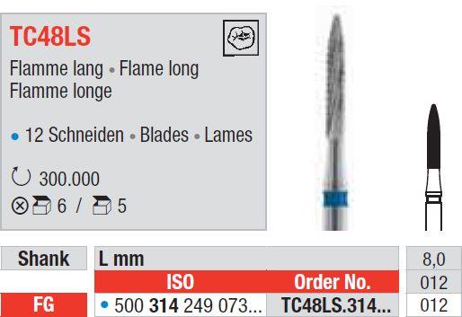 Hårdmetalbor 5 stk FG TC48LS.012 S-Finer*