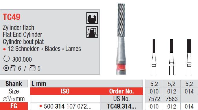 Hårdmetalbor 5 stk FG TC49.014*