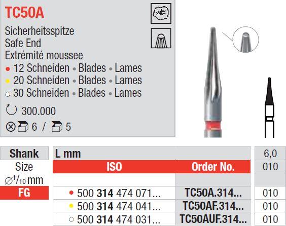 Hårdmetalbor 5 stk FG TC50A.010*