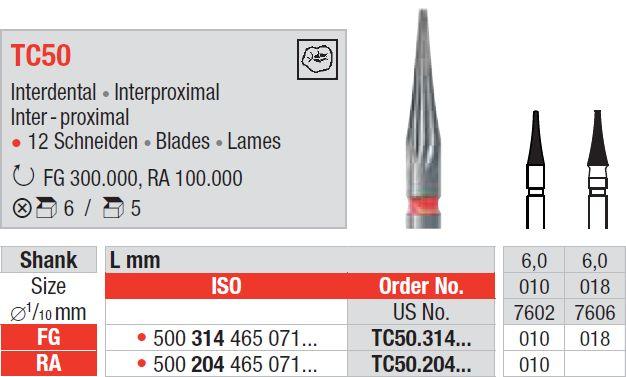 Hårdmetalbor 5 stk FG TC50.010*