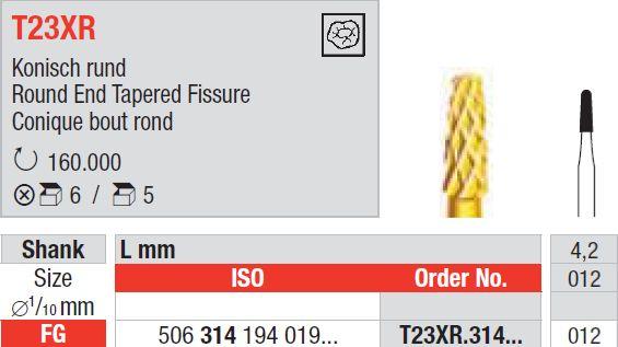 Hårdmetalbor 5 stk FG T23XR.012 konisk rund*
