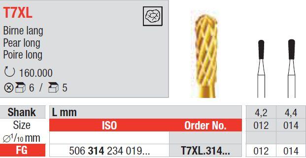Hårdmetalbor 5 stk FG T7XL.014 pære*