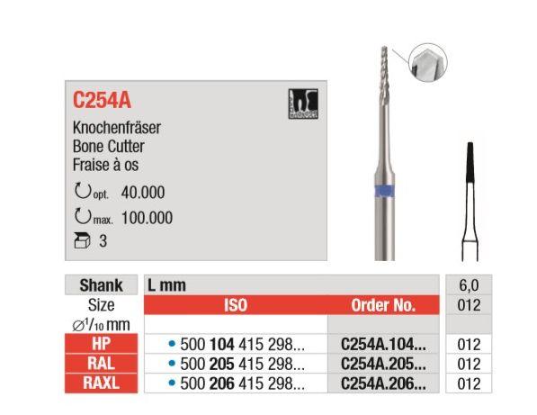Hårdmetalbor knoglefræser 254A.012 RAL 3 stk