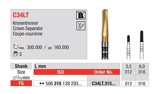 Hårdmetalbor 5 stk FG C34LT.016 kroneseparator