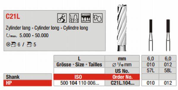 Hårdmetalbor 5 stk HP C21L.012*