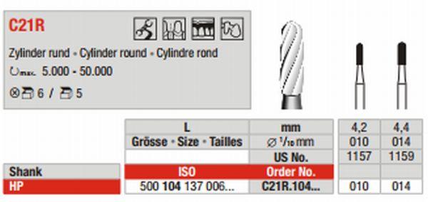 Hårdmetalbor 5 stk HP C21R.014*
