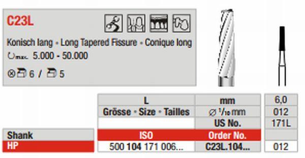 Hårdmetalbor 5 stk HP C23L.012*