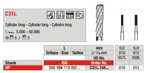 Hårdmetalbor 5 stk HP C31L.010*