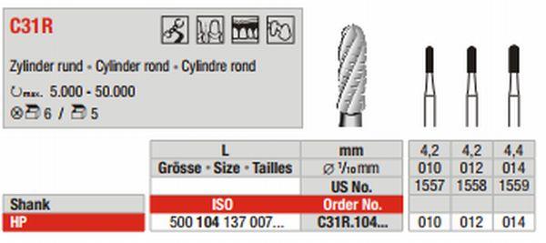 Hårdmetalbor 5 stk HP C31R.014*