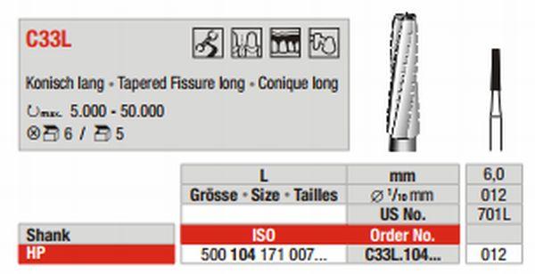 Hårdmetalbor 5 stk HP C33L.012*