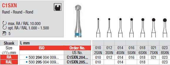 Hårdmetalbor krydsskær 5 stk RA C1SXN.021*