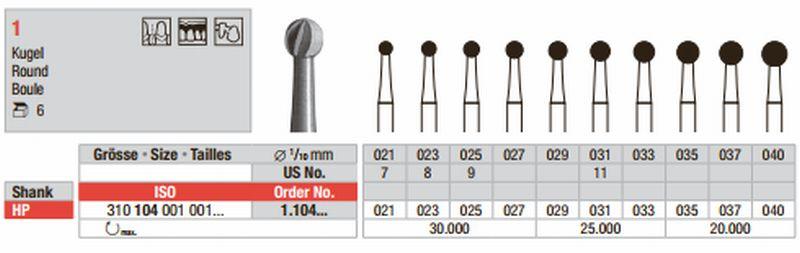 Stålbor 5 stk HP 1..021*