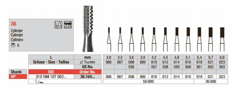 Stålbor 5 stk HP 36..008*