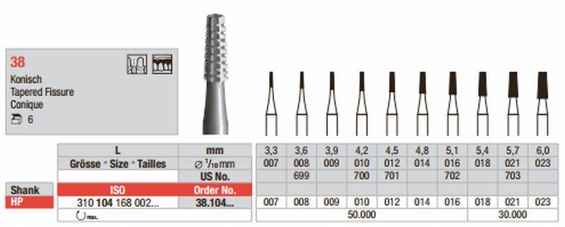 Stålbor 5 stk HP 38..012*