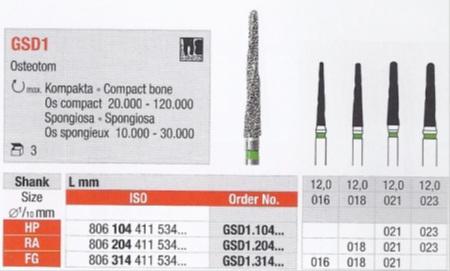 Osteotomfræser GSD1.016 FG 3 stk*