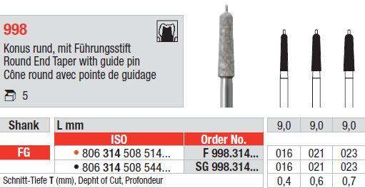 Diamantbor 5 stk FG 998.026 præp. bor*