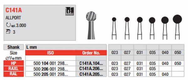 Hårdmetalbor Kirurgi 141A.027 HS 3 stk*