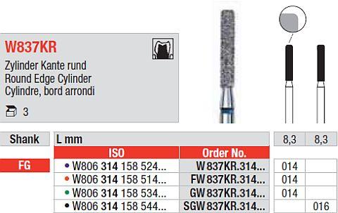 White Tiger Diamant W837KR.014 FG grøn (grov) 3 stk*