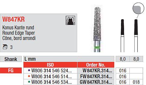 White Tiger Diamant W847KR.016 FG blå 3 stk*