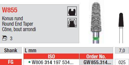 White Tiger Diamant W855.025 FG grøn (grov) 3 stk*