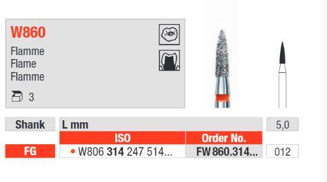 White Tiger Diamant W860.012 FG rød(fin) 3 stk*