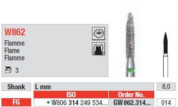 White Tiger Diamant W862.014 FG grøn (grov) 3 stk*