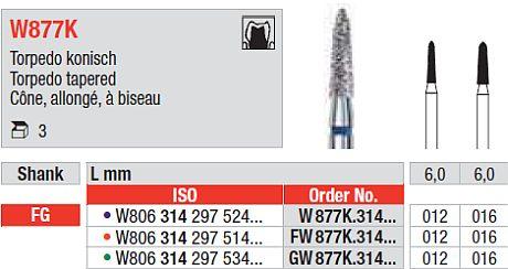 White Tiger Diamant W877K.016 FG blå 3 stk*