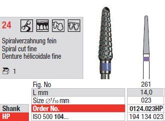 Hårdmetalfræser 0124.023 HS*