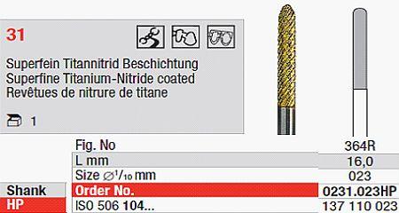 Hårdmetalfræser 0231.023 HS*