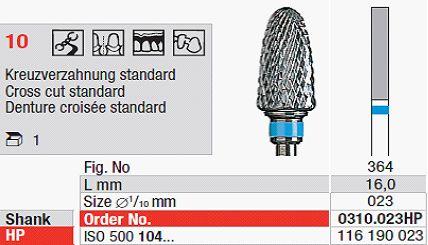 Hårdmetalfræser 0310.023 HS*