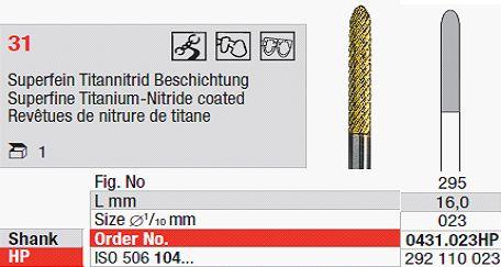 Hårdmetalfræser 0431.023 HS*