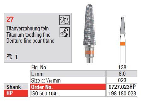 Hårdmetalfræser 0727.023 HS*