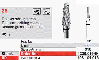 Hårdmetalfræser 1226.016 HS*