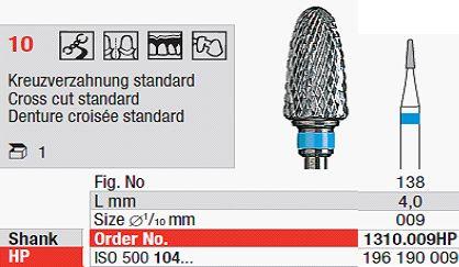 Hårdmetalfræser 1310.009 HS