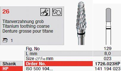 Hårdmetalfræser 1726.023 HS*