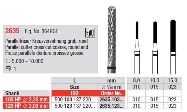 Hårdmetalfræser 2635.023 Parallel HS*